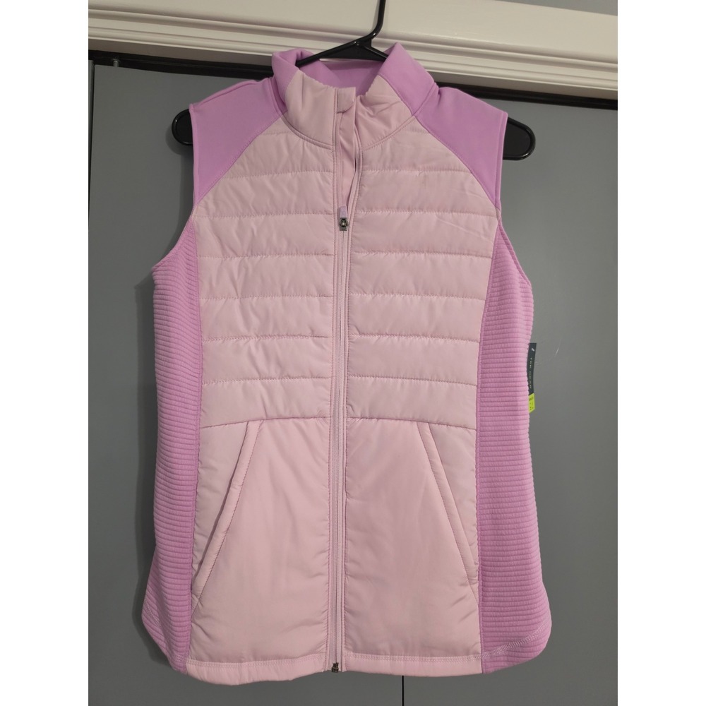 Tek Gear Mixed Media Vest Womens Medium Pink Lavender NWT Quilted Workout Layer